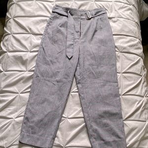 Forever 21 High Waisted Cropped Plaid Business Casual Pants w/Belt -  Like New